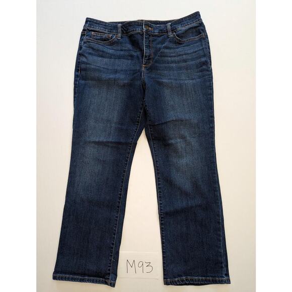 St John's Bay Blue Jeans Size 16 Petite Straight Leg -0523M93 - Picture 1 of 3